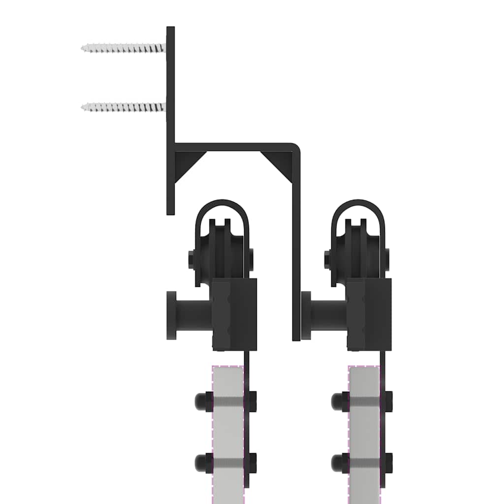 vidaXL Sliding Door Hardware Kit 305 cm Steel Black