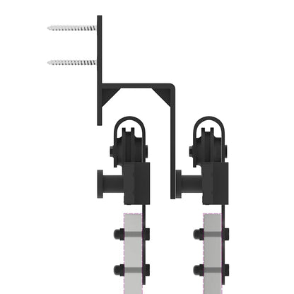vidaXL Sliding Door Hardware Kit 305 cm Steel Black