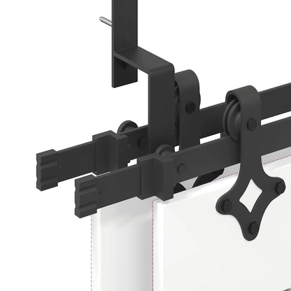 vidaXL Sliding Door Hardware Kit 305 cm Steel Black