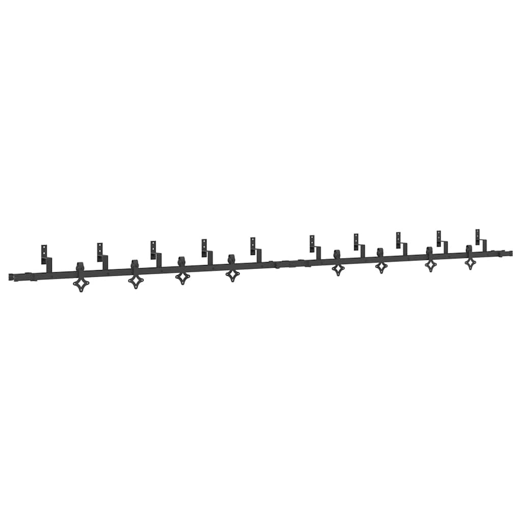 vidaXL Sliding Door Hardware Kit 427 cm Steel Black