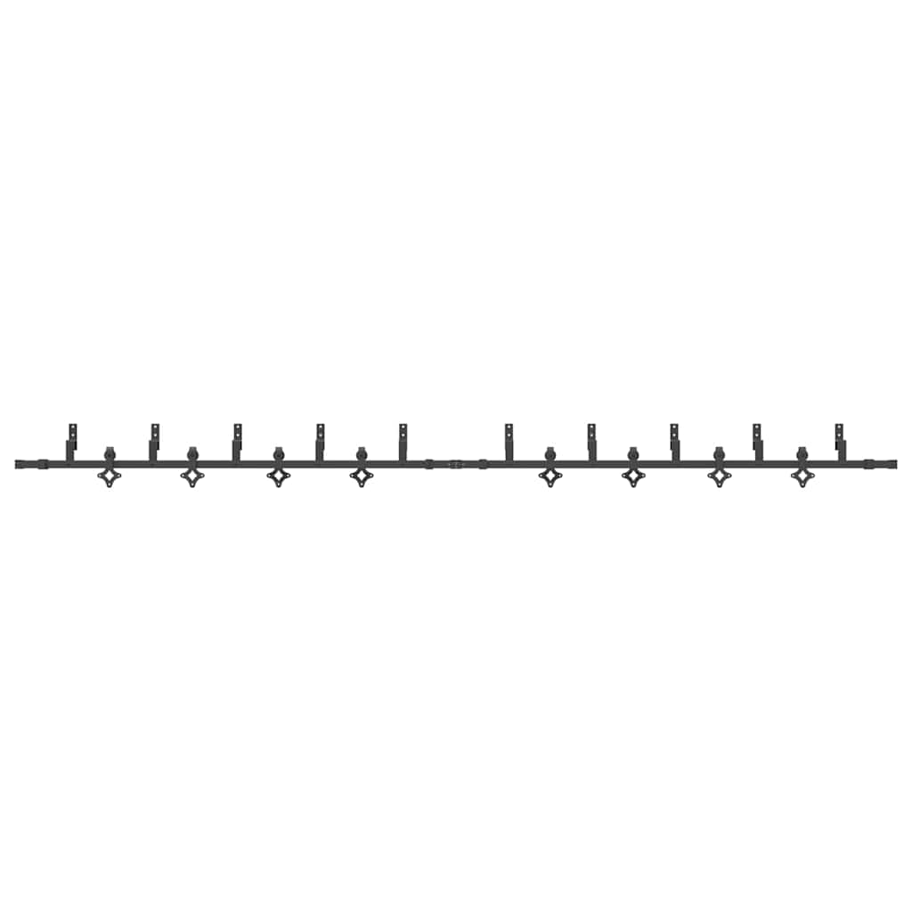 vidaXL Sliding Door Hardware Kit 427 cm Steel Black