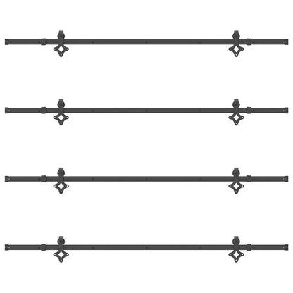 vidaXL Sliding Door Hardware Kit 427 cm Steel Black