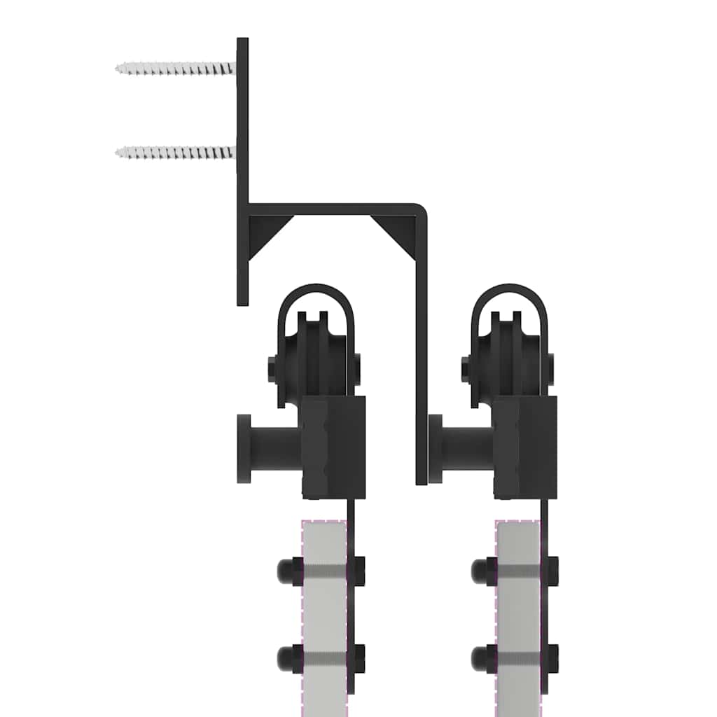 vidaXL Sliding Door Hardware Kit 427 cm Steel Black
