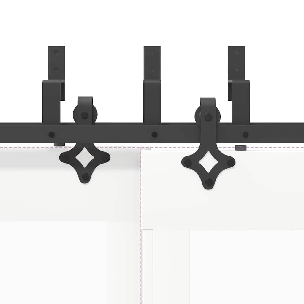 vidaXL Sliding Door Hardware Kit 427 cm Steel Black