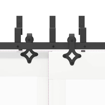 vidaXL Sliding Door Hardware Kit 427 cm Steel Black