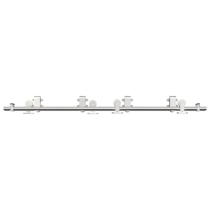 vidaXL Sliding Door Hardware Kit 183 cm Stainless Steel Silver
