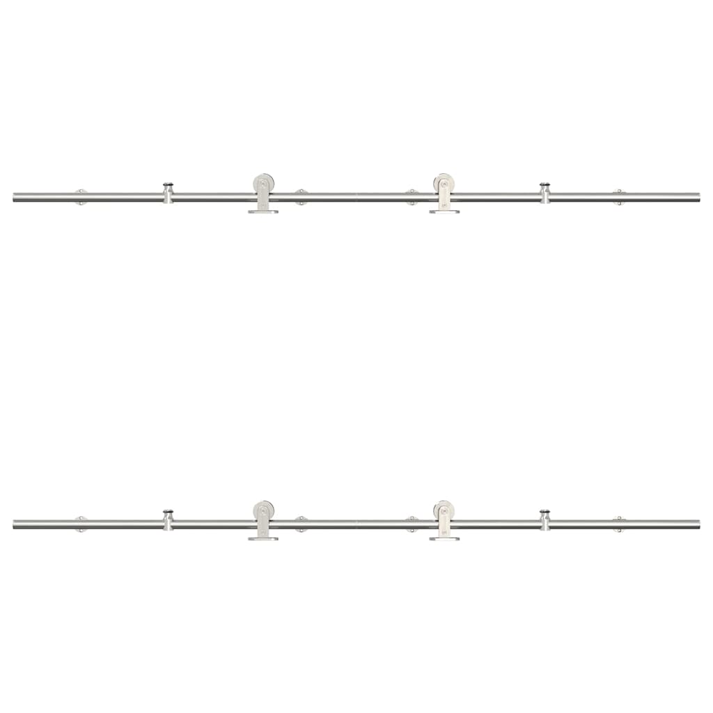 vidaXL Sliding Door Hardware Kit 183 cm Stainless Steel Silver