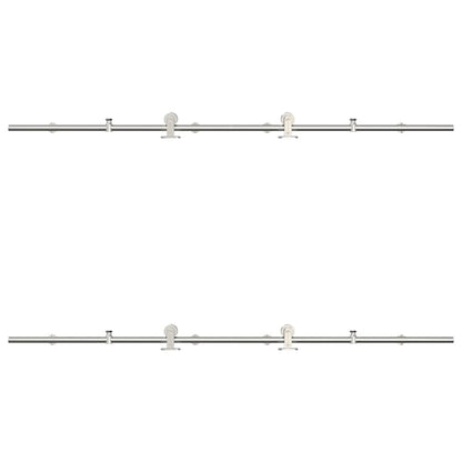 vidaXL Sliding Door Hardware Kit 183 cm Stainless Steel Silver