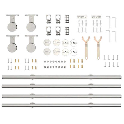 vidaXL Sliding Door Hardware Kit 183 cm Stainless Steel Silver