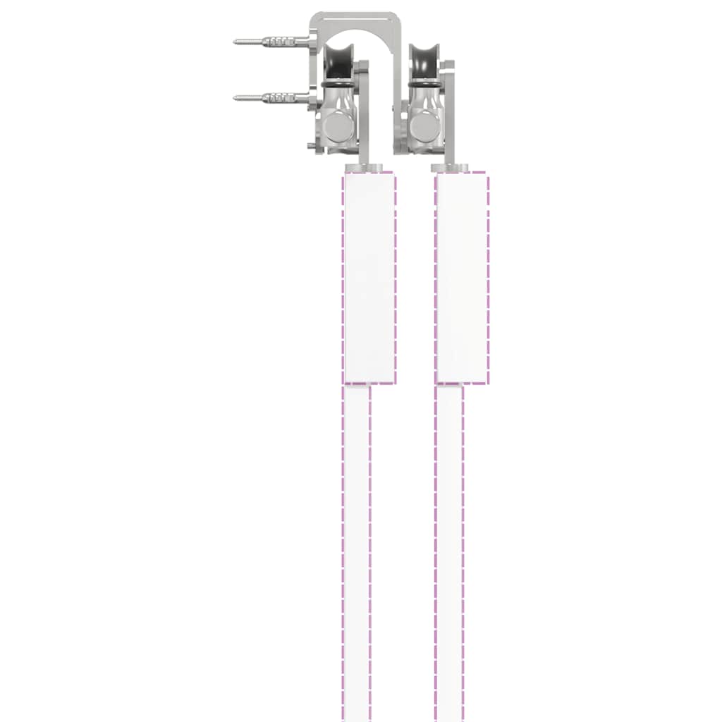 vidaXL Sliding Door Hardware Kit 183 cm Stainless Steel Silver
