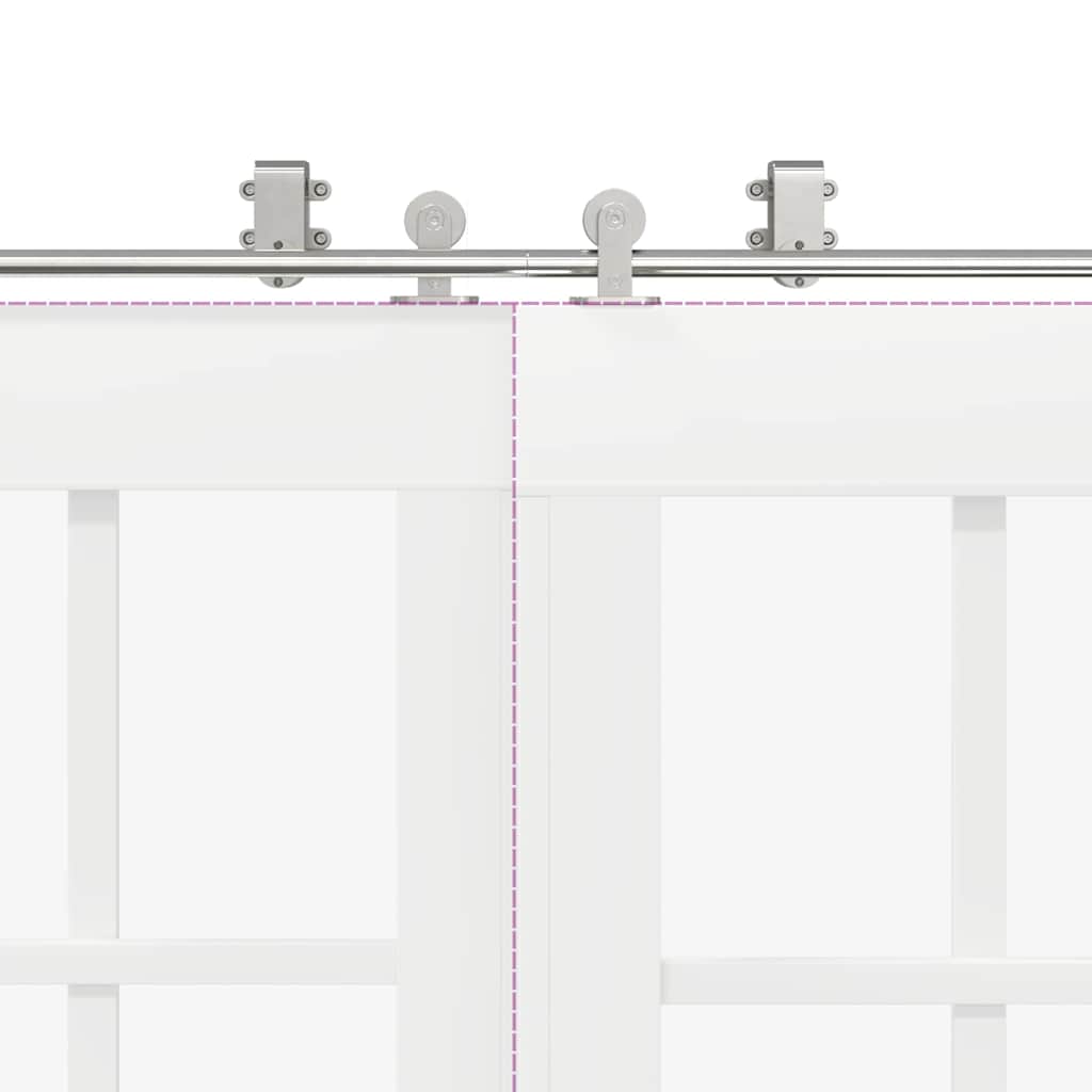 vidaXL Sliding Door Hardware Kit 183 cm Stainless Steel Silver