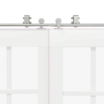 vidaXL Sliding Door Hardware Kit 183 cm Stainless Steel Silver