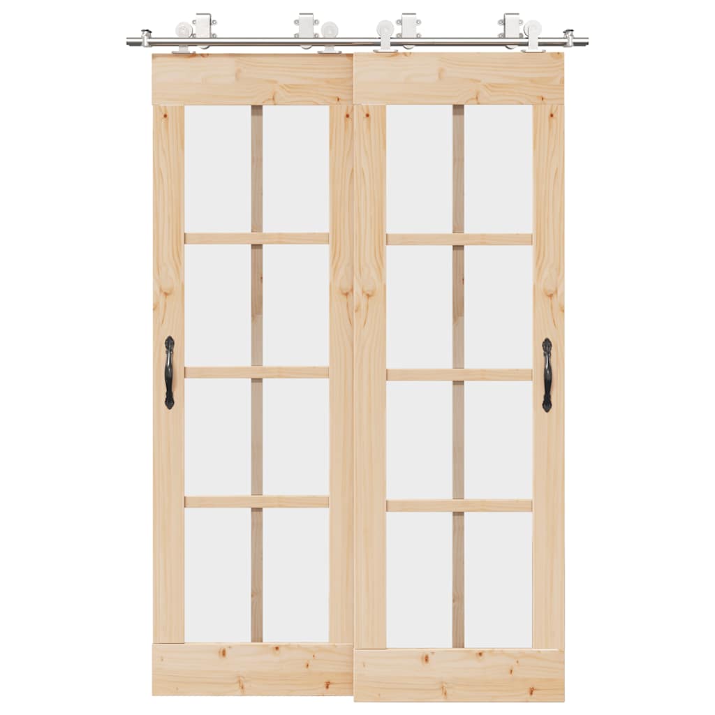 vidaXL Sliding Door Hardware Kit 183 cm Stainless Steel Silver