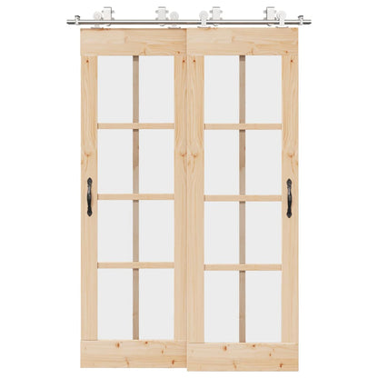 vidaXL Sliding Door Hardware Kit 183 cm Stainless Steel Silver