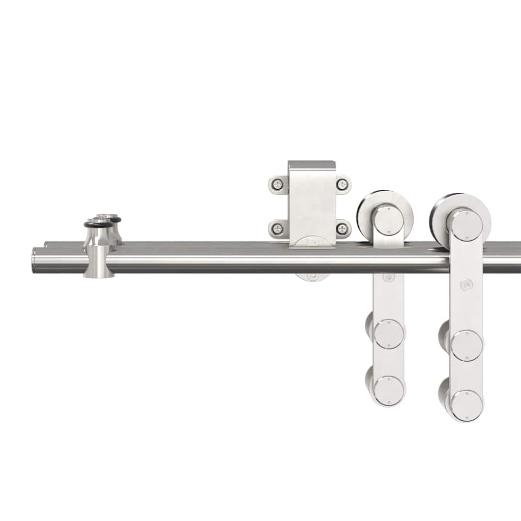 vidaXL Sliding Door Hardware Kit 183 cm Stainless Steel Silver