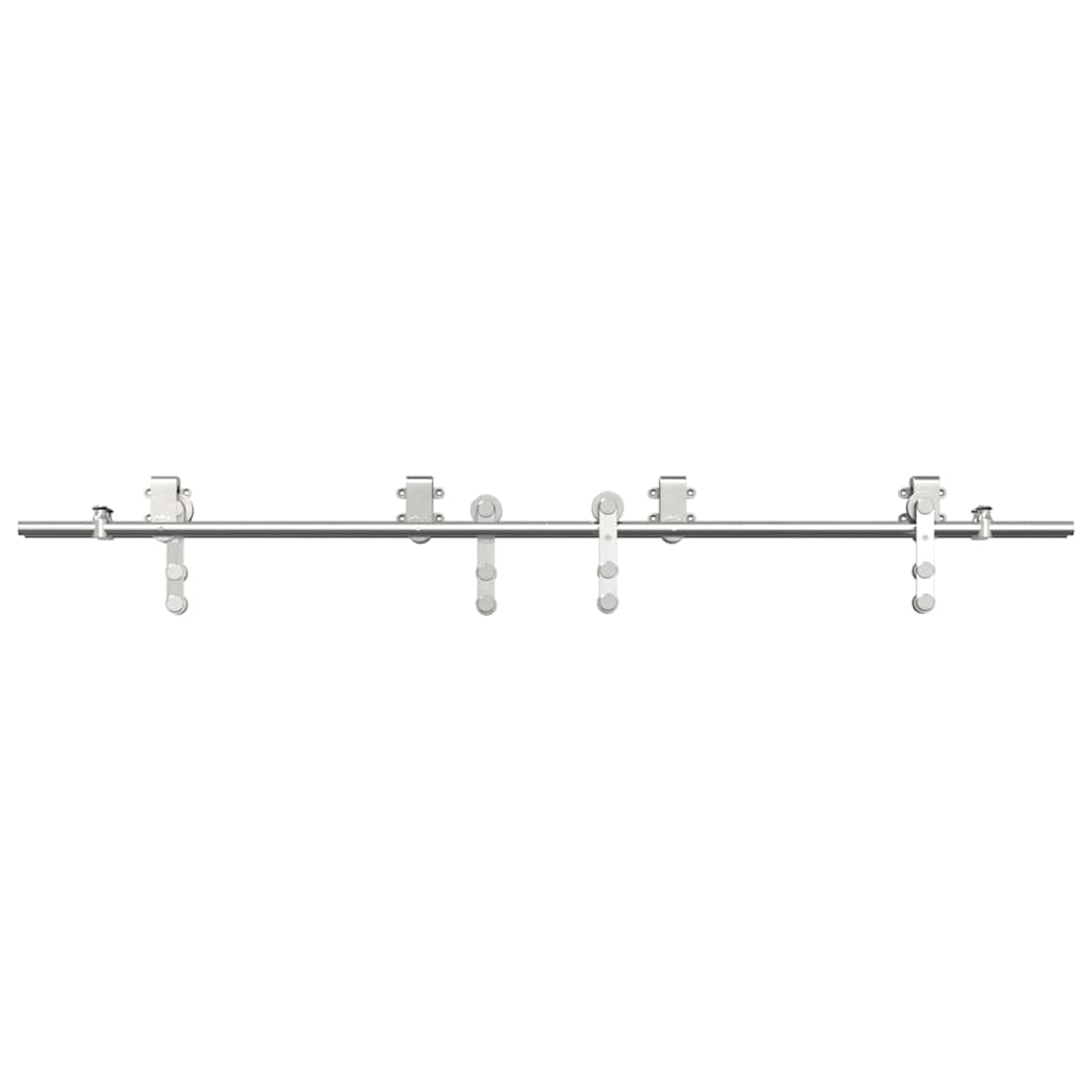 vidaXL Sliding Door Hardware Kit 183 cm Stainless Steel Silver