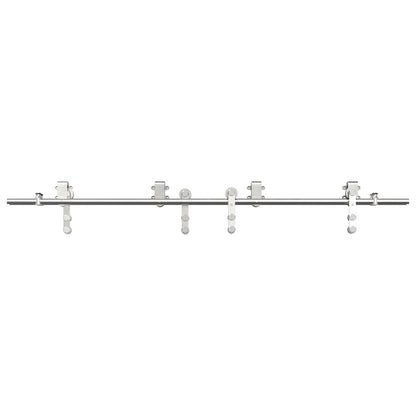 vidaXL Sliding Door Hardware Kit 183 cm Stainless Steel Silver