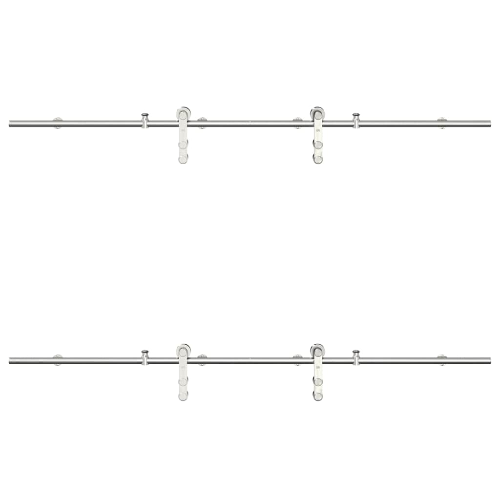 vidaXL Sliding Door Hardware Kit 183 cm Stainless Steel Silver