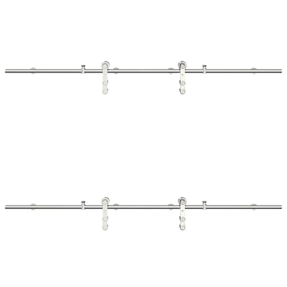 vidaXL Sliding Door Hardware Kit 183 cm Stainless Steel Silver