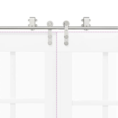 vidaXL Sliding Door Hardware Kit 183 cm Stainless Steel Silver
