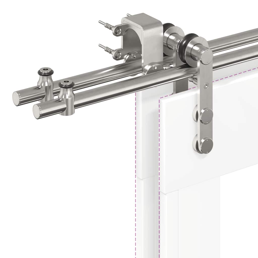 vidaXL Sliding Door Hardware Kit 183 cm Stainless Steel Silver