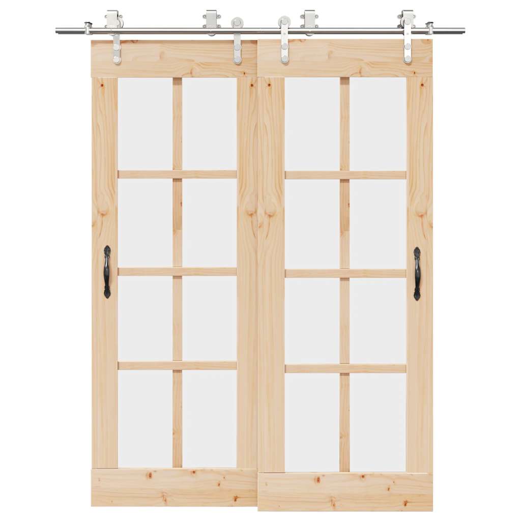 vidaXL Sliding Door Hardware Kit 183 cm Stainless Steel Silver