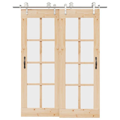 vidaXL Sliding Door Hardware Kit 183 cm Stainless Steel Silver