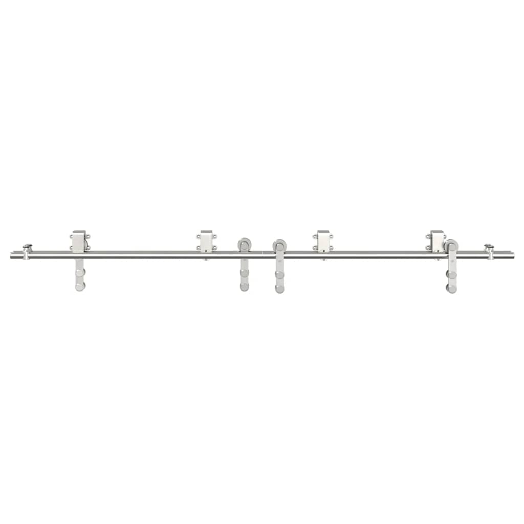vidaXL Sliding Door Hardware Kit 200 cm Stainless Steel Silver
