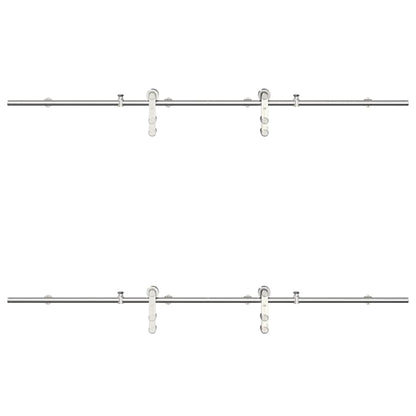 vidaXL Sliding Door Hardware Kit 200 cm Stainless Steel Silver