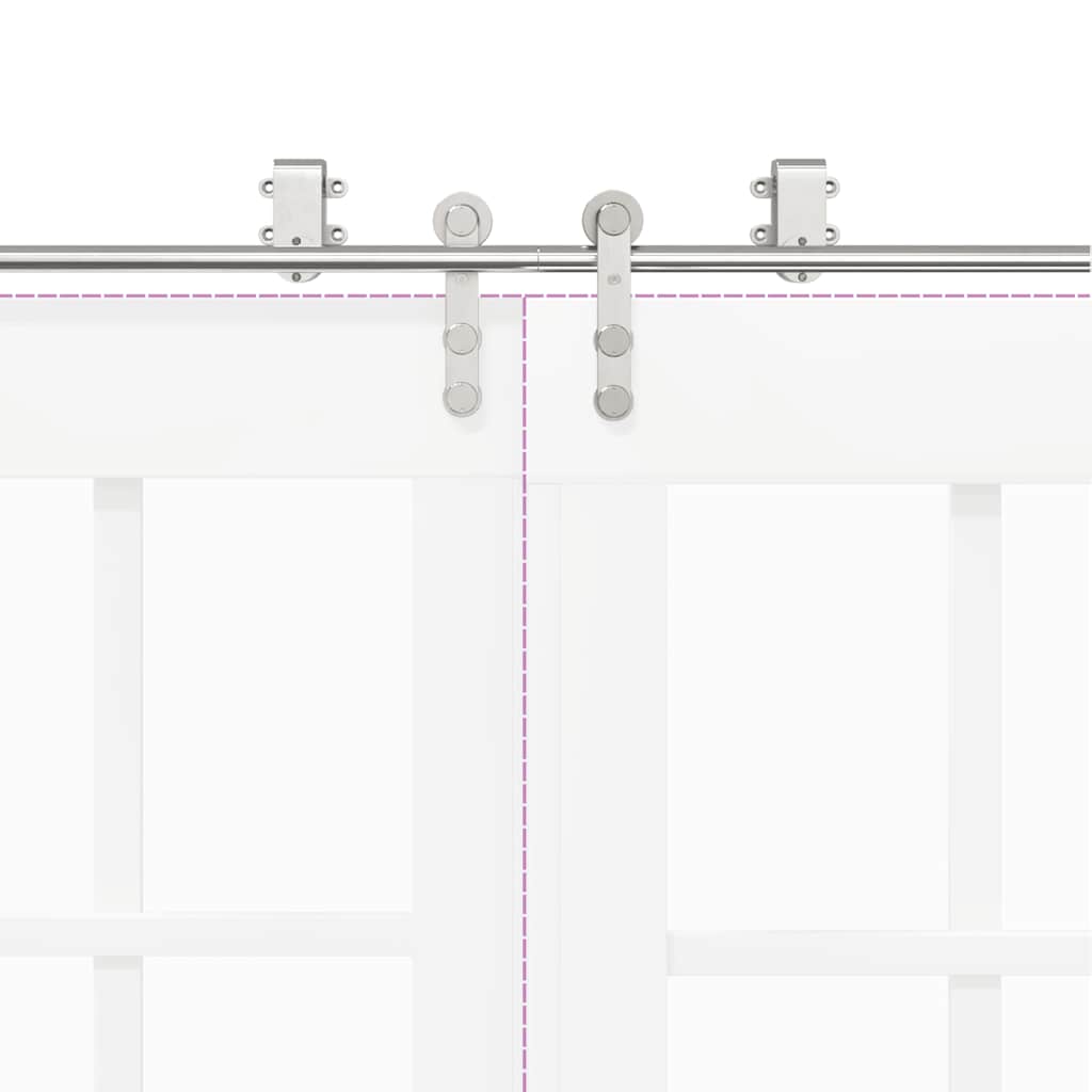 vidaXL Sliding Door Hardware Kit 200 cm Stainless Steel Silver