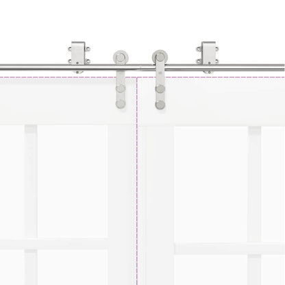vidaXL Sliding Door Hardware Kit 200 cm Stainless Steel Silver