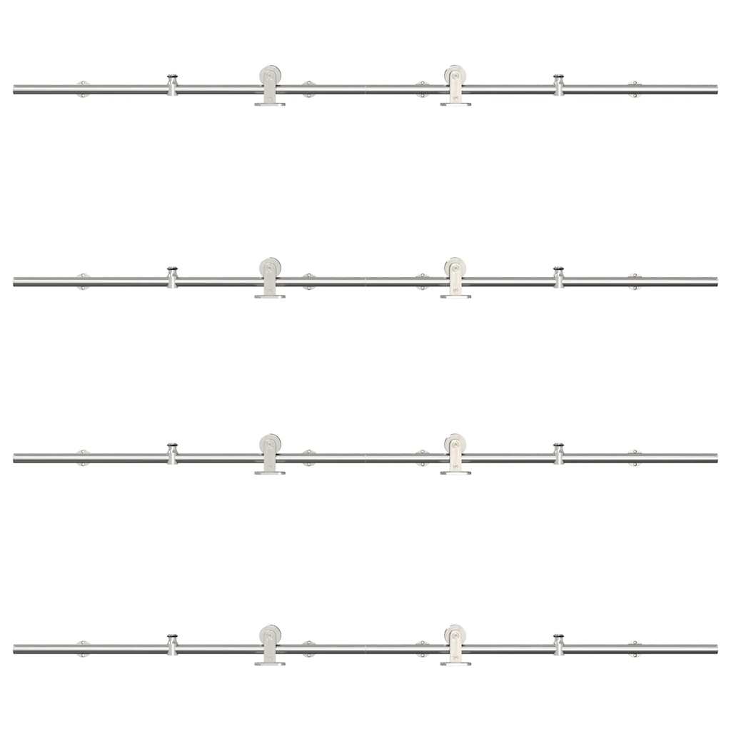 vidaXL Sliding Door Hardware Kit 366 cm Stainless Steel Silver
