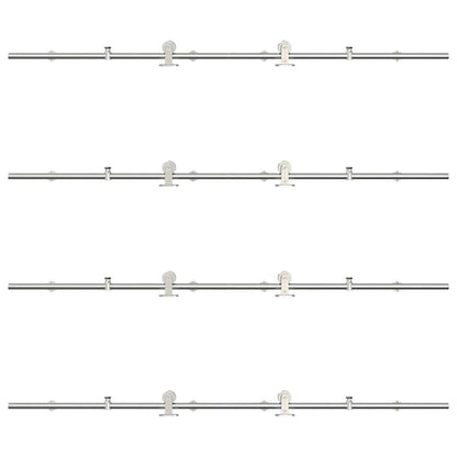 vidaXL Sliding Door Hardware Kit 366 cm Stainless Steel Silver