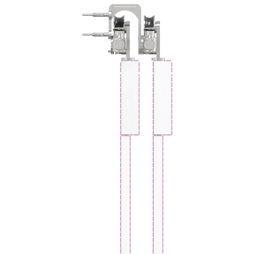 vidaXL Sliding Door Hardware Kit 366 cm Stainless Steel Silver