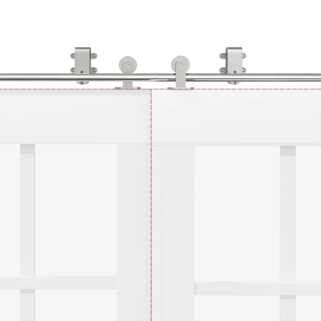 vidaXL Sliding Door Hardware Kit 366 cm Stainless Steel Silver
