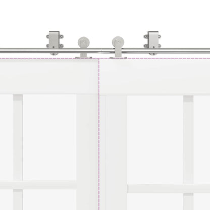 vidaXL Sliding Door Hardware Kit 366 cm Stainless Steel Silver