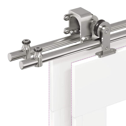 vidaXL Sliding Door Hardware Kit 366 cm Stainless Steel Silver