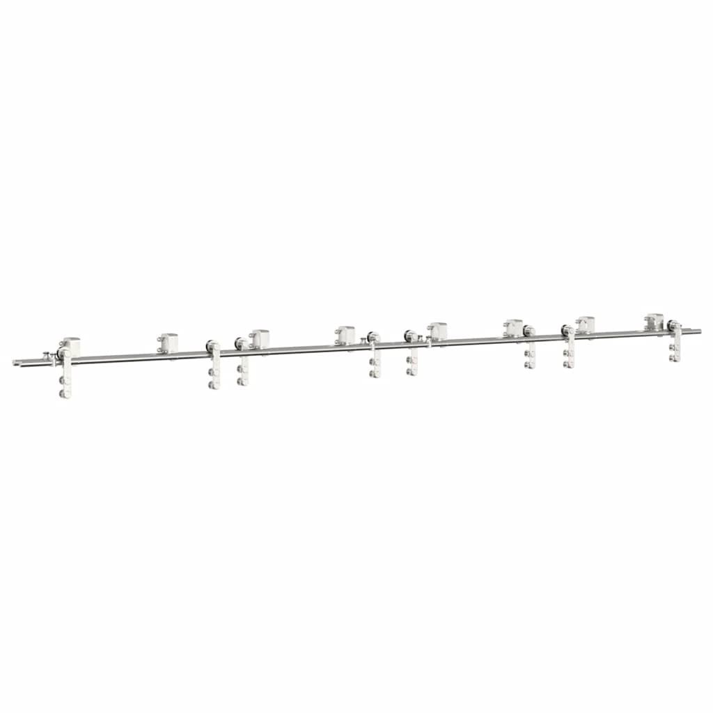 vidaXL Sliding Door Hardware Kit 366 cm Stainless Steel Silver