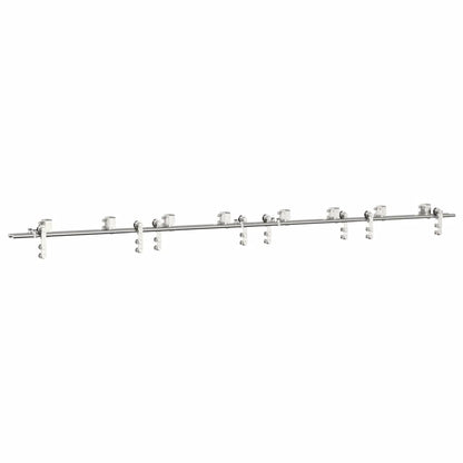 vidaXL Sliding Door Hardware Kit 366 cm Stainless Steel Silver