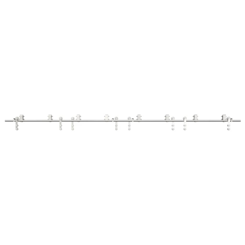 vidaXL Sliding Door Hardware Kit 366 cm Stainless Steel Silver