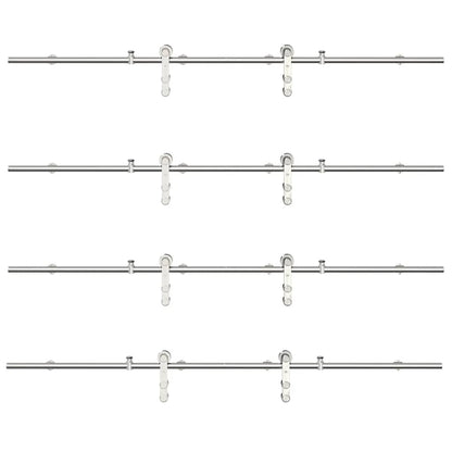 vidaXL Sliding Door Hardware Kit 366 cm Stainless Steel Silver