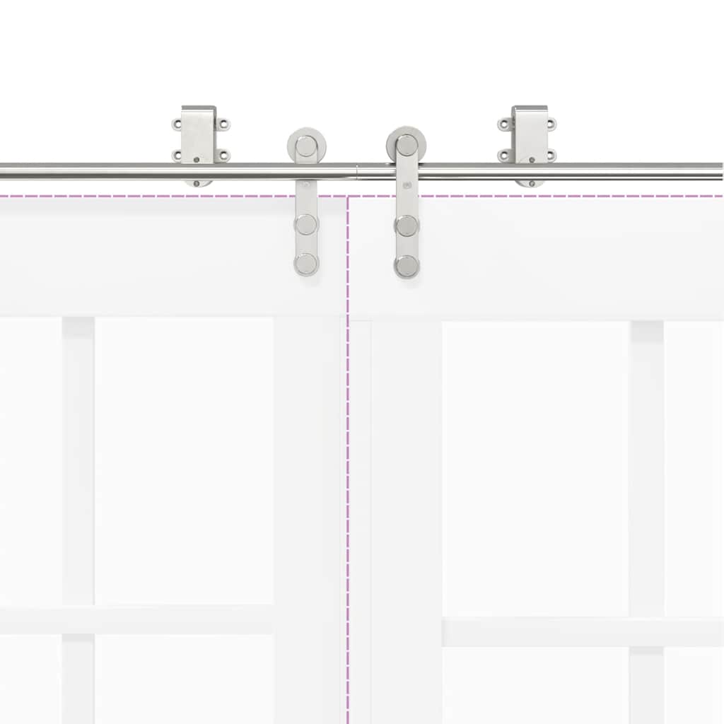 vidaXL Sliding Door Hardware Kit 366 cm Stainless Steel Silver