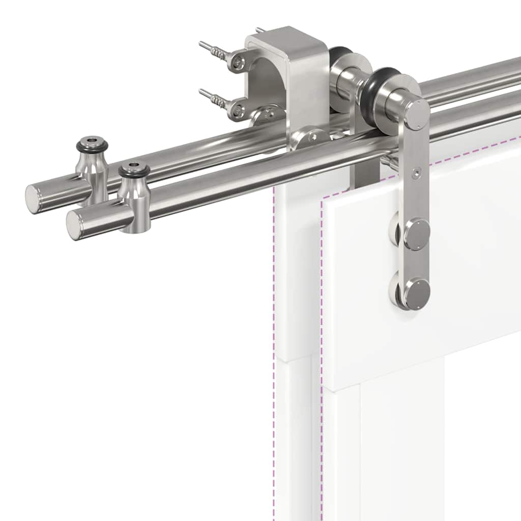 vidaXL Sliding Door Hardware Kit 366 cm Stainless Steel Silver