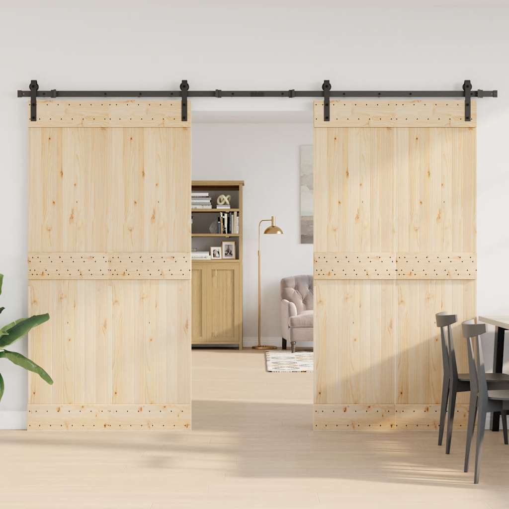 vidaXL Sliding Door Hardware Kit 305 cm Steel Black