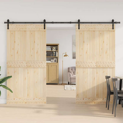 vidaXL Sliding Door Hardware Kit 305 cm Steel Black