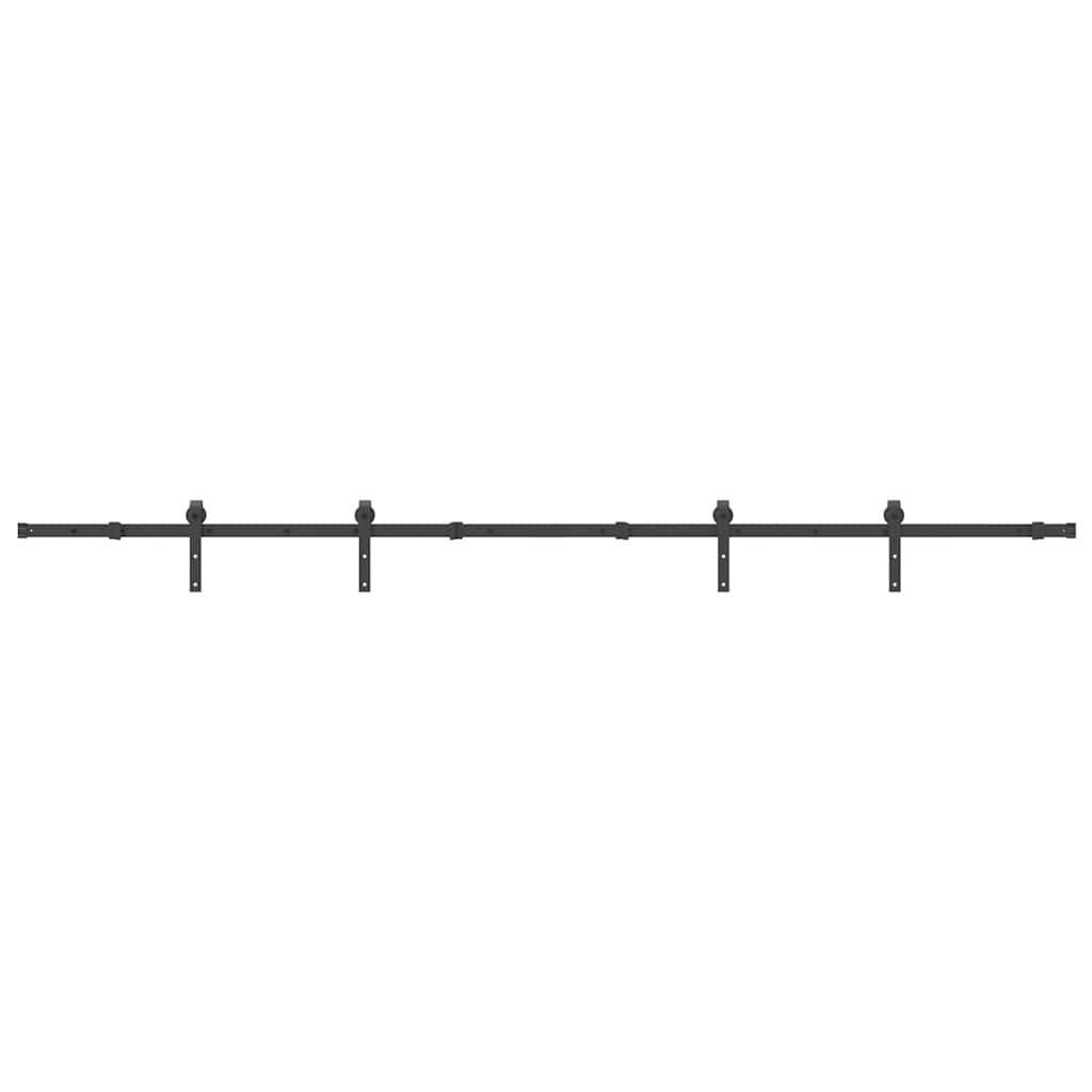 vidaXL Sliding Door Hardware Kit 305 cm Steel Black