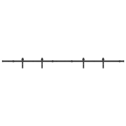 vidaXL Sliding Door Hardware Kit 305 cm Steel Black