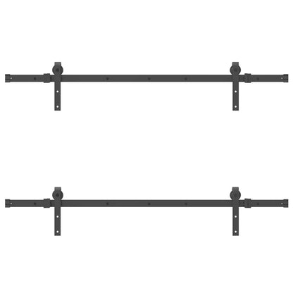 vidaXL Sliding Door Hardware Kit 305 cm Steel Black