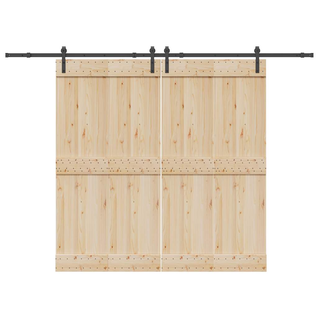 vidaXL Sliding Door Hardware Kit 305 cm Steel Black