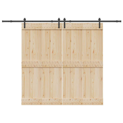 vidaXL Sliding Door Hardware Kit 305 cm Steel Black